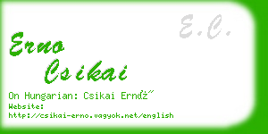 erno csikai business card